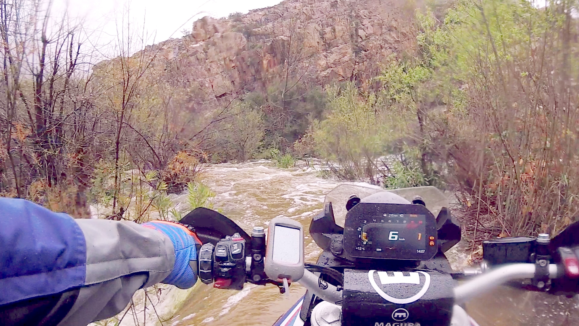 Driving through rapids
