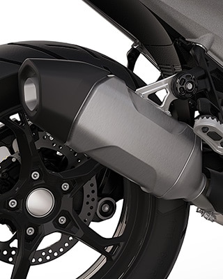 The standard rear silencer of the R 1300 GS from BMW Motorrad