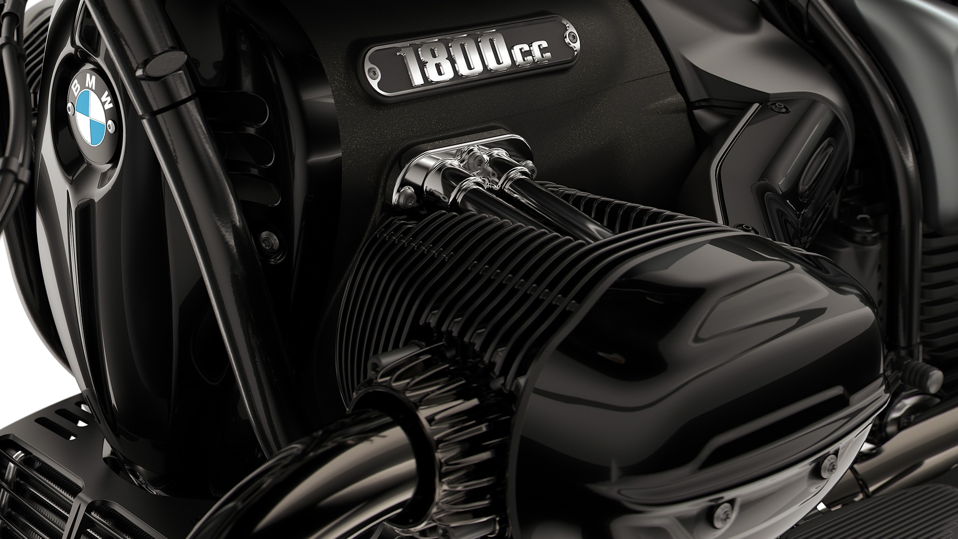 Detailed image of the boxer engine of the R 18 Roctane from BMW Motorrad