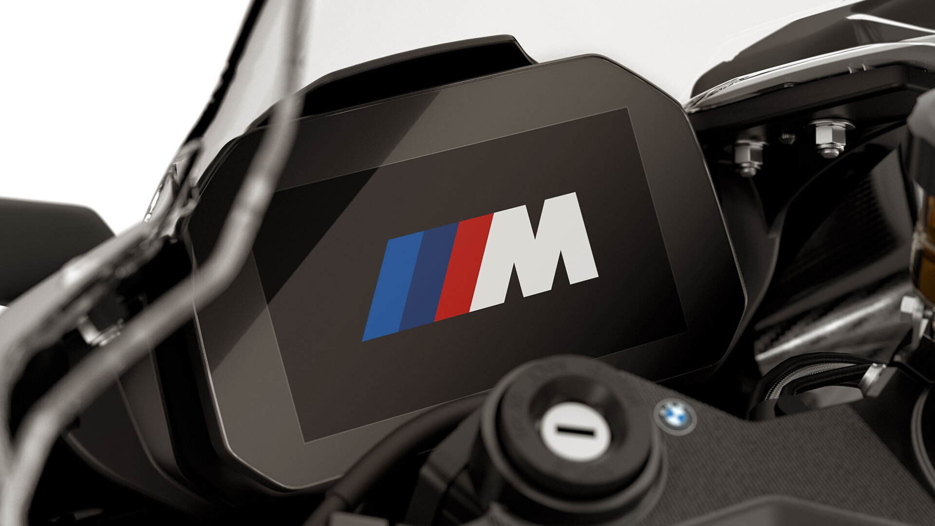 We see the launch animation with an M logo in the cockpit of the M RR.